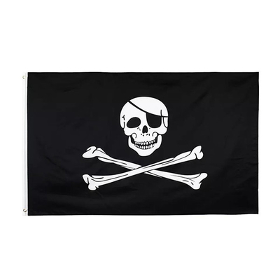 Флаг пирата перекрещенных костей черепа флага 3x5Ft полиэстера OEM изготовленный на заказ