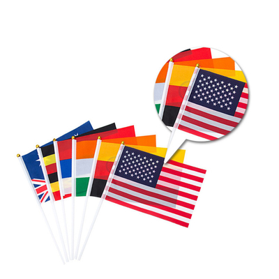 Персонализированные ручные флаги развевая небольшой флаг с пластиковым поляком