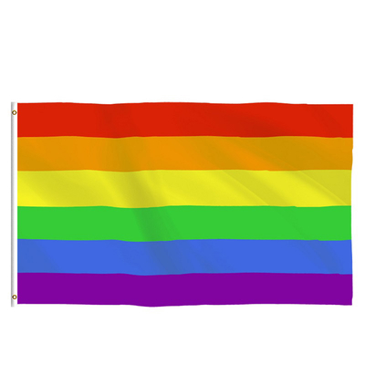 Ткань полиэстера флага радуги гей-парада 3x5 супер для мероприятий на свежем воздухе