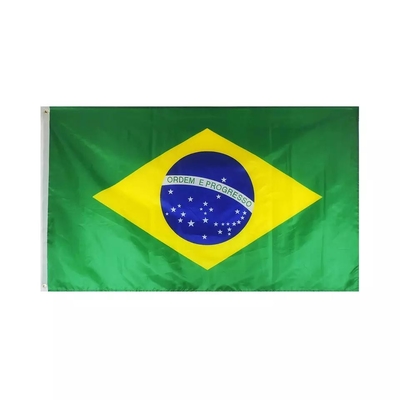 Высококачественная изготовленная на заказ Бразилия сигнализирует флаги полиэстера 100D 3x5Ft