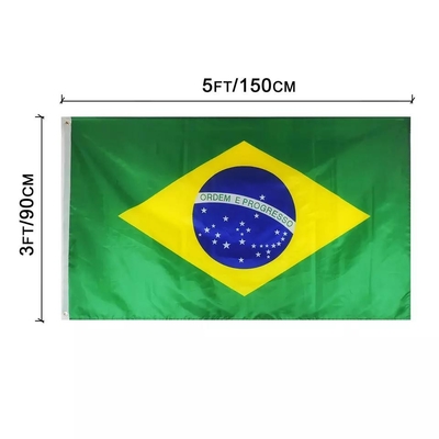 Высококачественная изготовленная на заказ Бразилия сигнализирует флаги полиэстера 100D 3x5Ft