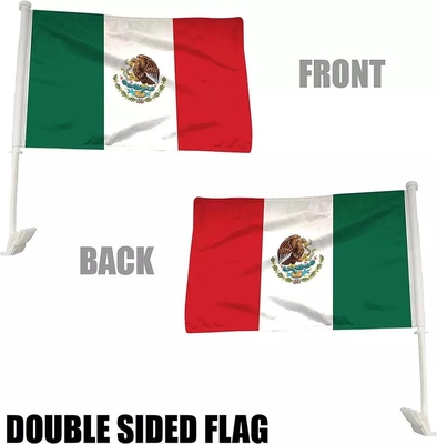 Изготовленный на заказ экран флага автомобиля напечатал мексиканський флаг автомобиля с пластиковым поляком