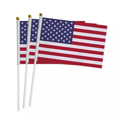 Персонализированные Handheld американские флаги связали полиэстер с белым поляком