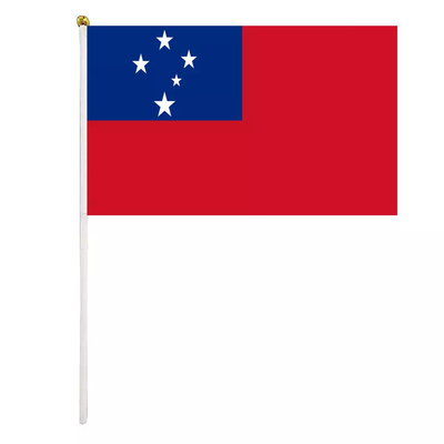 Связанный поляк флага страны Самоа полиэстера белый персонализировал ручные флаги