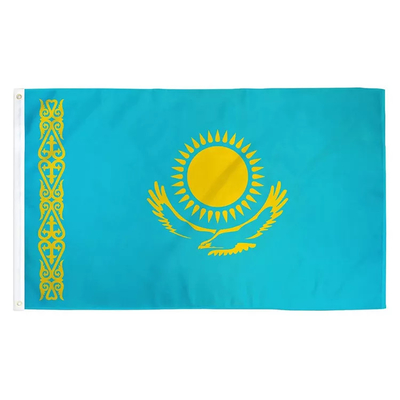 Печатание цифров таможни флага страны 3X5ft Казахстана 100% полиэстер/печатание экрана