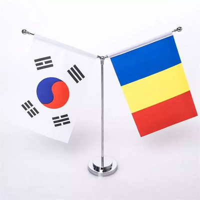 флаг таблицы офиса флага стола ткани полиэстера 100D изготовленный на заказ с поляком металла