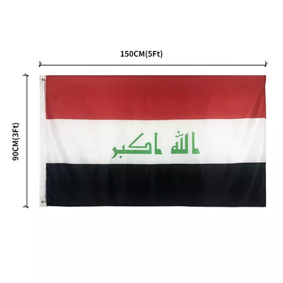 Национальный флаг 3x5ft Ирака полиэстера одиночное/встали на сторону двойник, который печатающ флаги