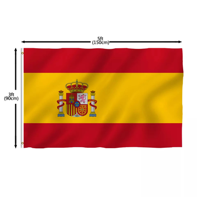 Флаги мира полиэстера цвета Pantone вися национальный флаг Испании стиля