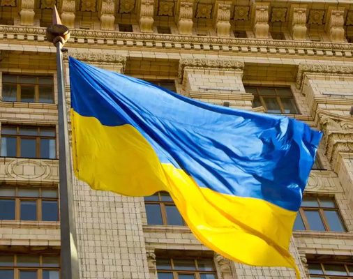 Стиль украинского национального флага флагов 3x5 мира полиэстера цвета Pantone вися