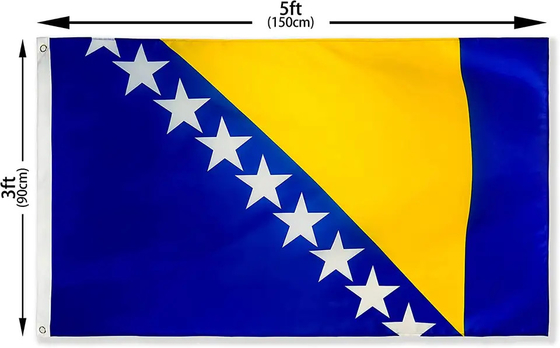 Быстрый мир полиэстера доставки 150x90cm сигнализирует флаг Боснии и Герцеговины